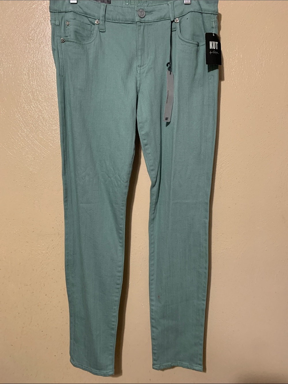 Kut from the Kloth size 10 Seafoam Green Diana Skinny Denim Pants NWT
